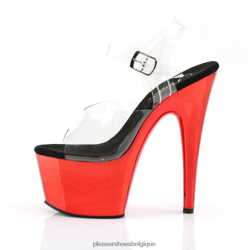 Pleaser Shoes adorer-708 62444121 chrome clair/rouge