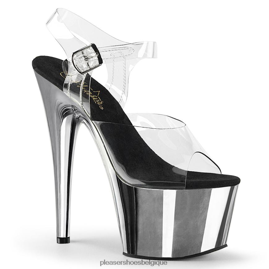 Pleaser Shoes adorer-708 62444122 clair/argent