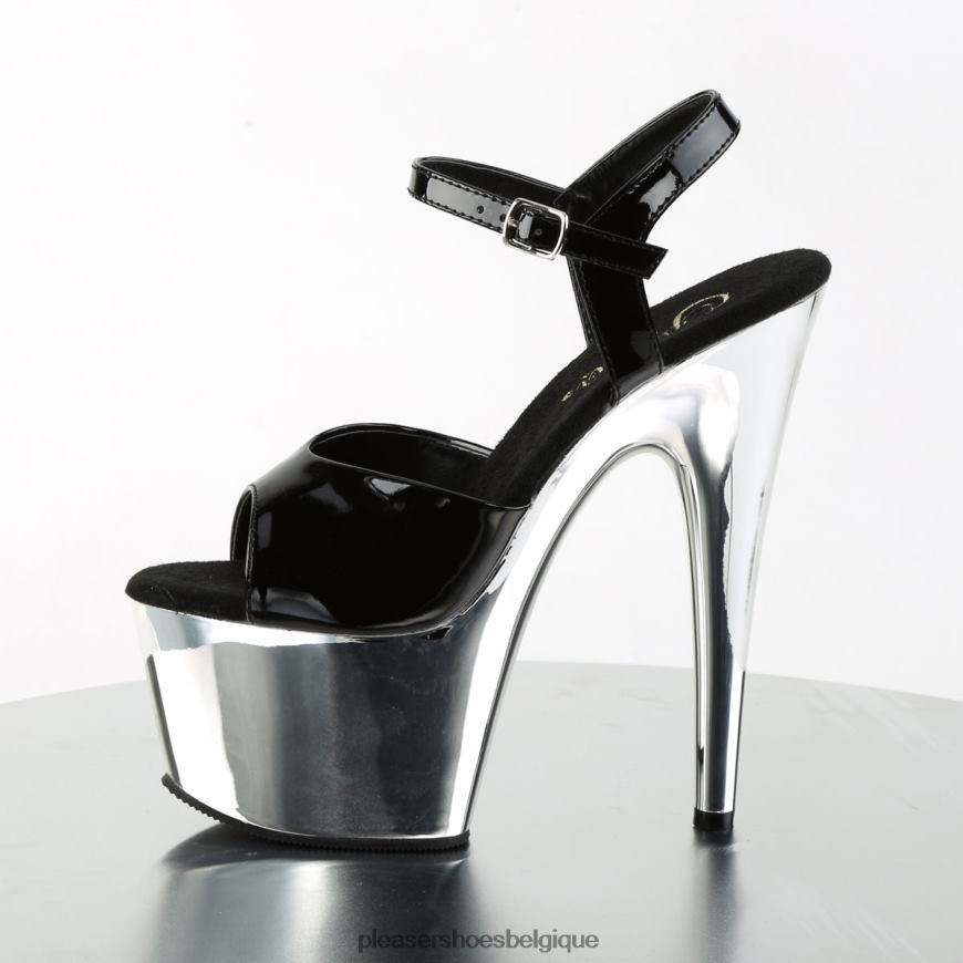 Pleaser Shoes adorer-709 6244466 noir/argent chromé