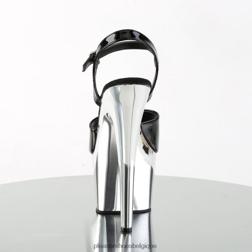 Pleaser Shoes adorer-709 6244466 noir/argent chromé