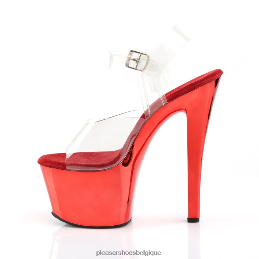 Pleaser Shoes ciel-308 62444133 chrome clair/rouge