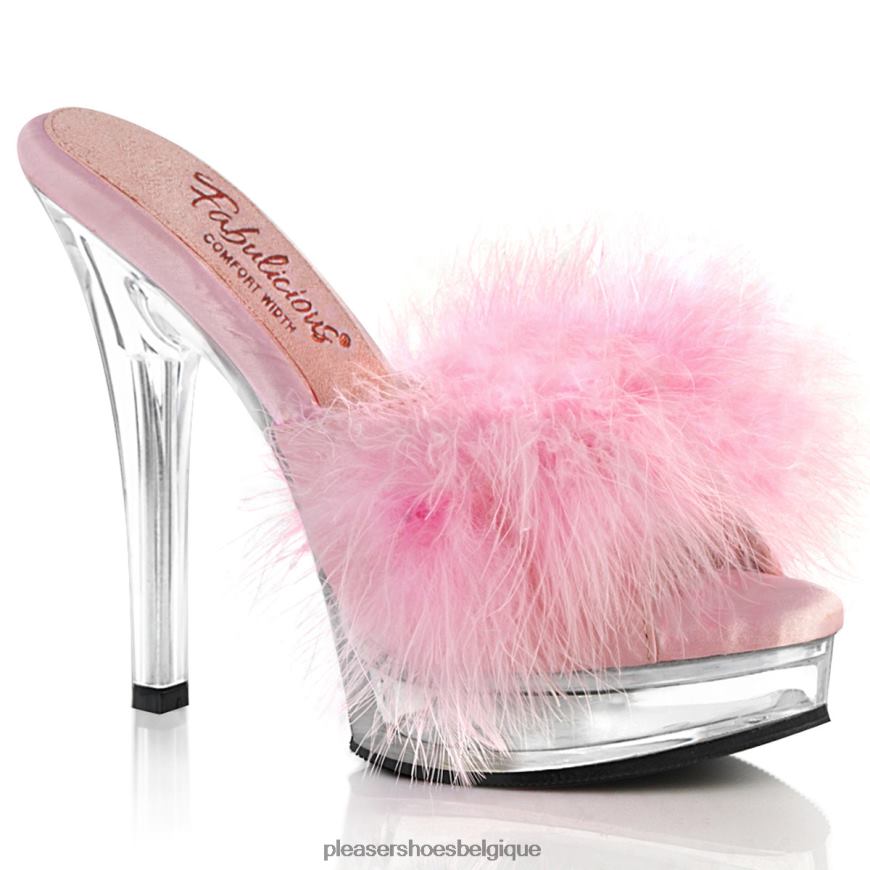 Pleaser Shoes majesté-501f-8 62444428 simili cuir rose bébé/transparent