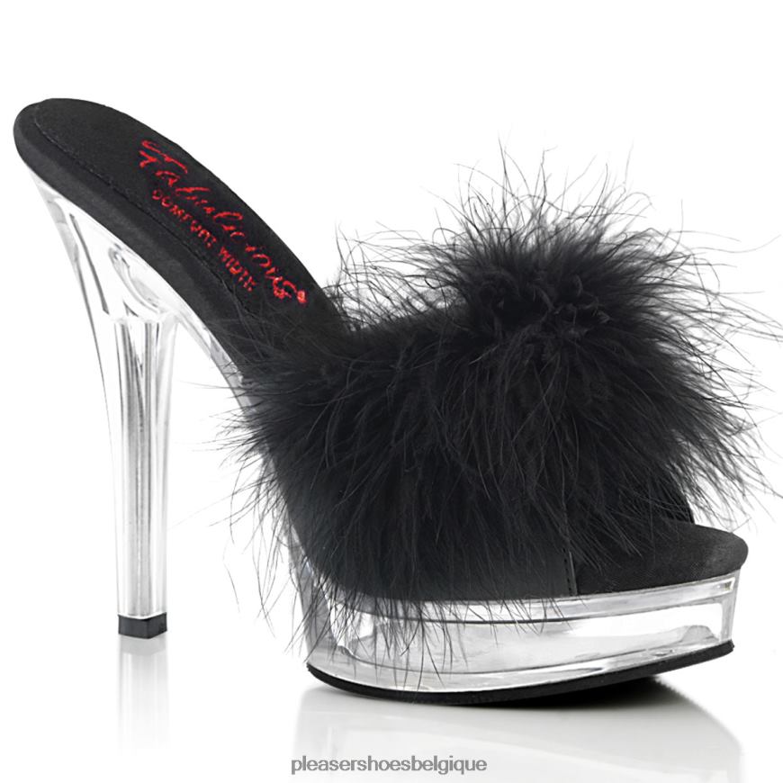 Pleaser Shoes majesté-501f-8 62444429 simili cuir noir/transparent