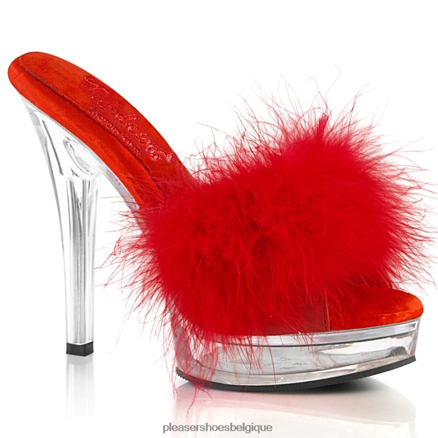 Pleaser Shoes majesté-501f-8 62444430 simili cuir rouge/transparent