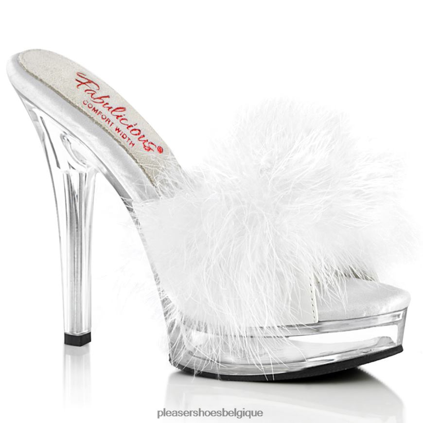 Pleaser Shoes majesté-501f-8 62444431 simili cuir blanc/transparent