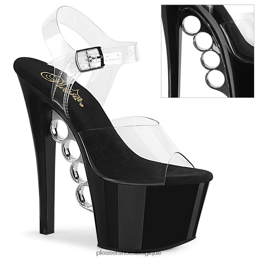 Pleaser Shoes coups de poing-708 62444171 clair/noir