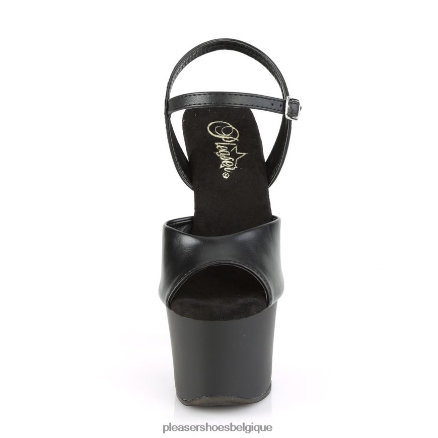 Pleaser Shoes coups de poing-709 62444172 simili cuir noir/noir