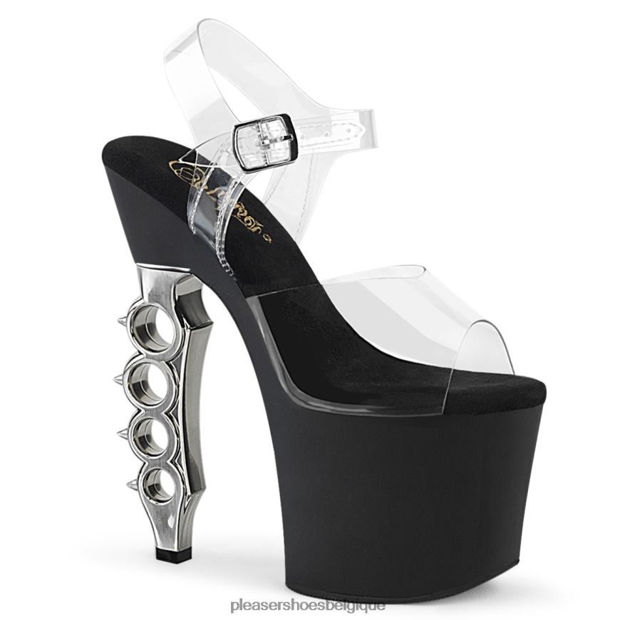 Pleaser Shoes poignée de fer-708 62444167 clair/argent