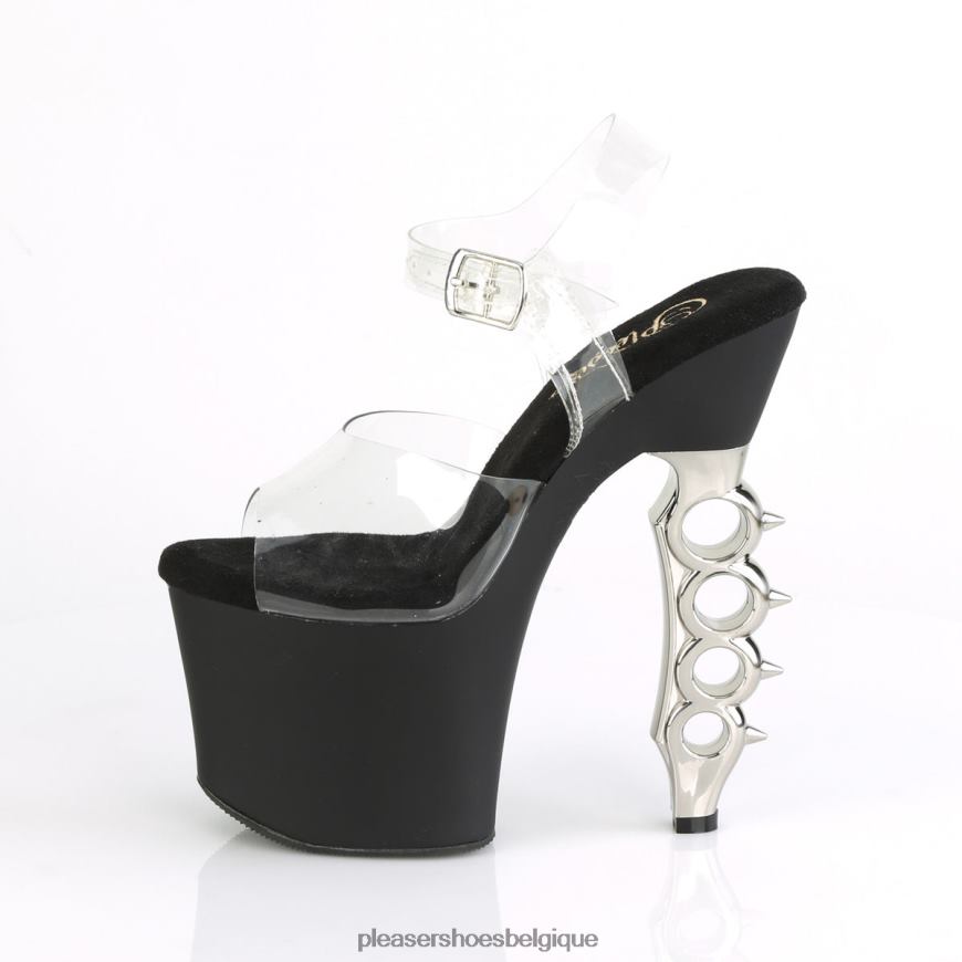 Pleaser Shoes poignée de fer-708 62444167 clair/argent