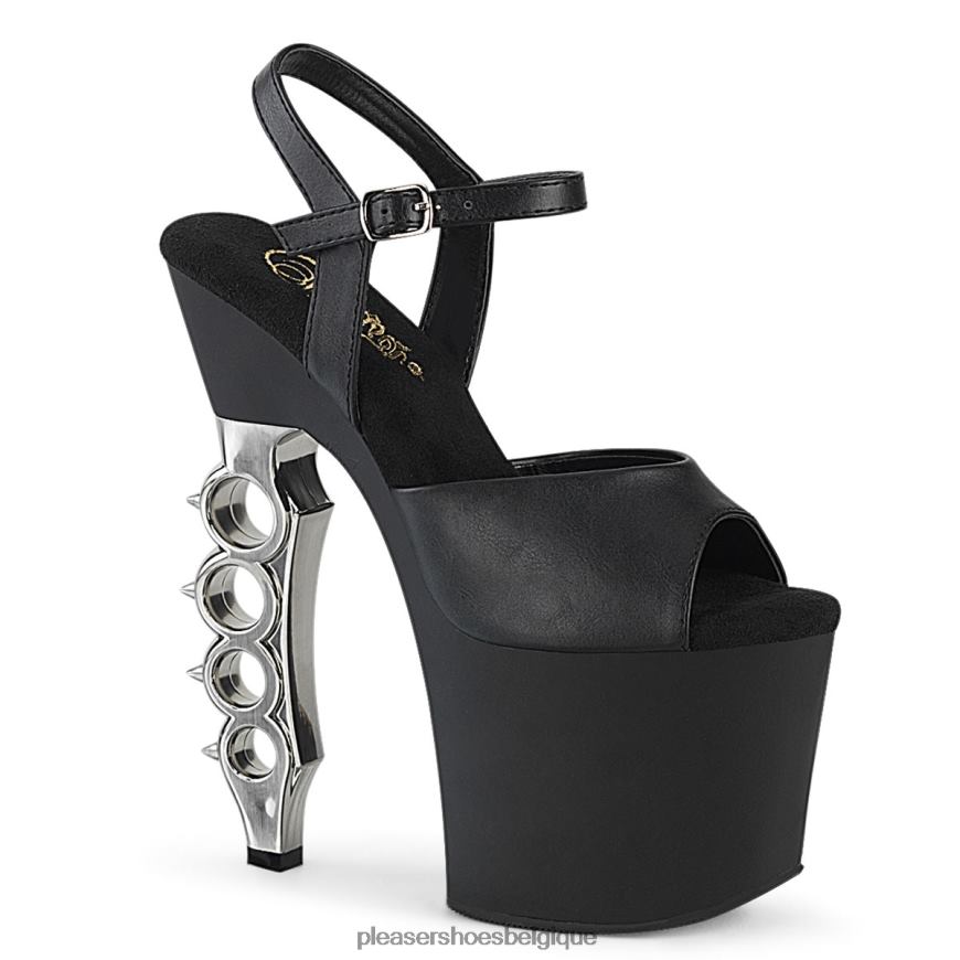 Pleaser Shoes poignée de fer-709 62444169 Noir argent