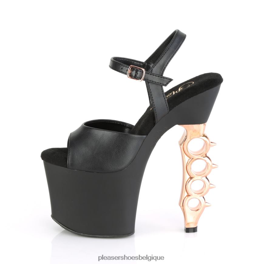 Pleaser Shoes poignée de fer-709 62444170 simili cuir noir/marron