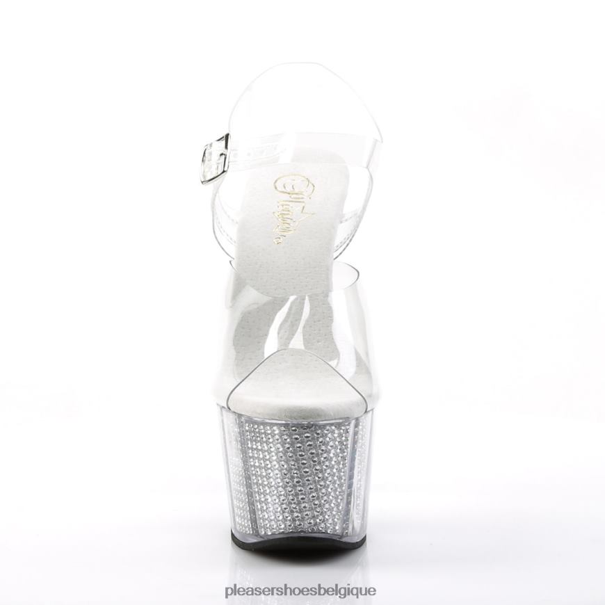 Pleaser Shoes adore-708srs 62444270 clair/argent