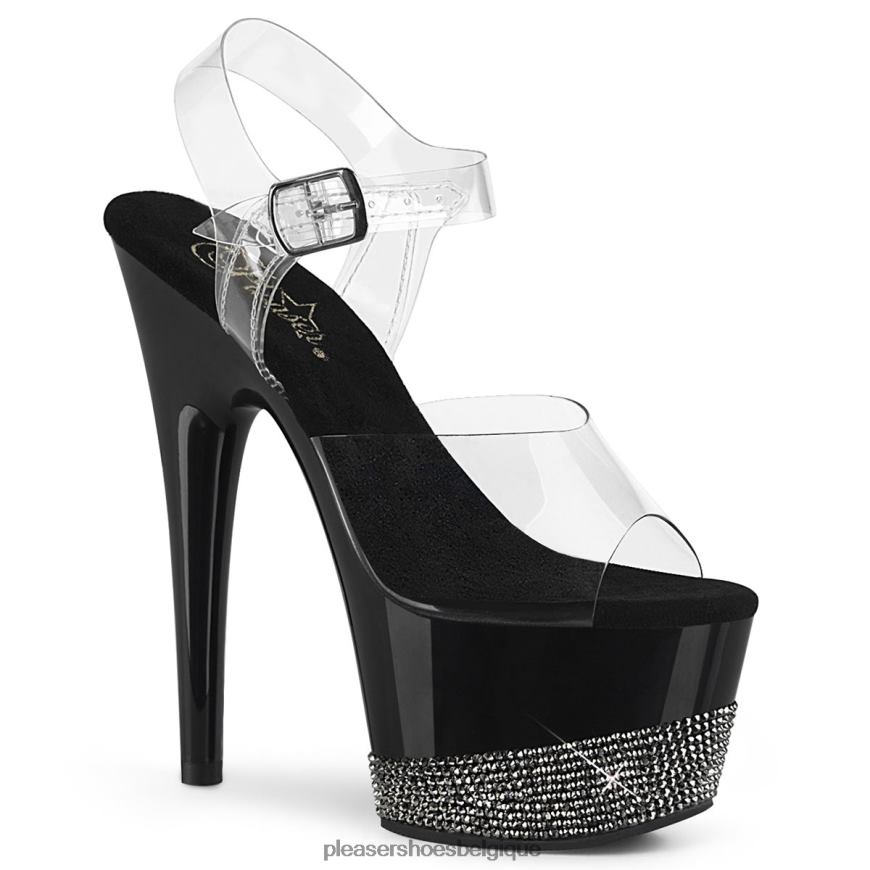 Pleaser Shoes adorer-708-3 62444484 clair/noir
