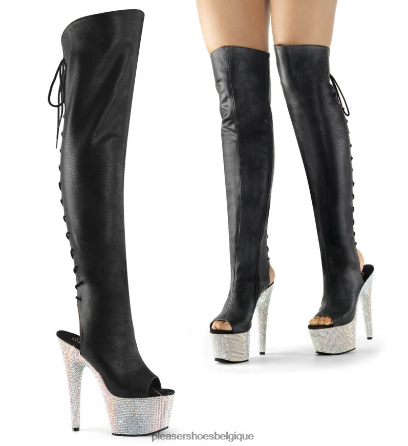 Pleaser Shoes bijoux-3019dm-7 62444271 simili cuir noir/argent