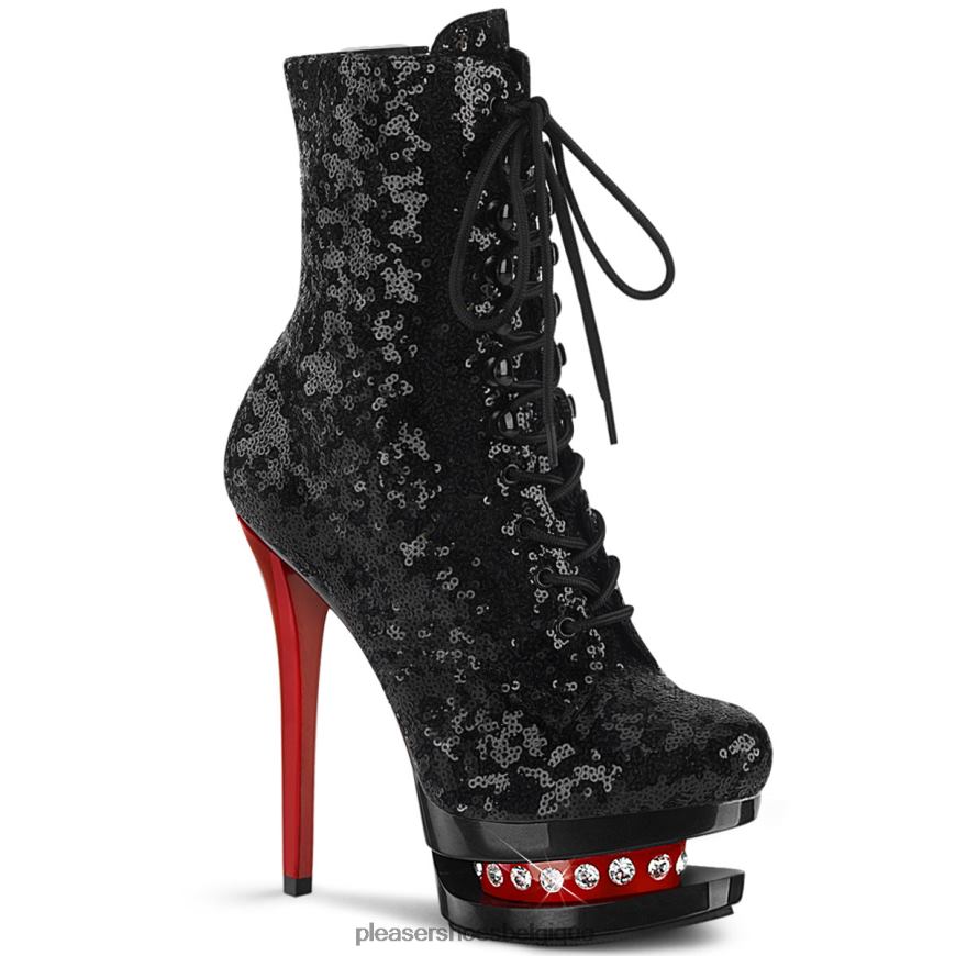 Pleaser Shoes blondie-r-1020 62444238 paillettes noires/rouges