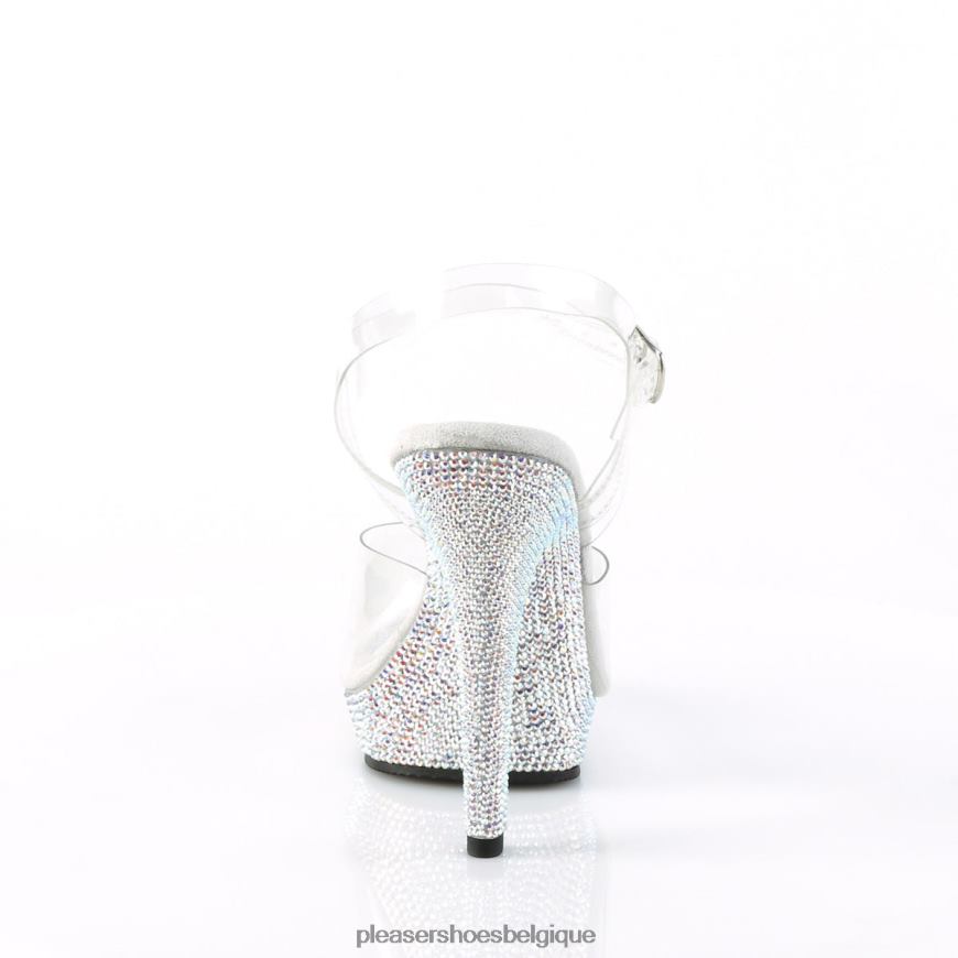Pleaser Shoes lèvre-108dm 62444481 clair/argent