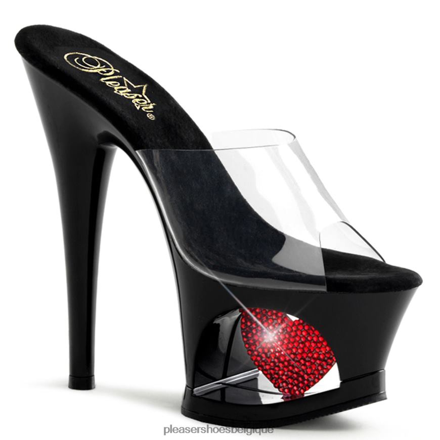 Pleaser Shoes lune-701 heures 62444517 clair/rouge