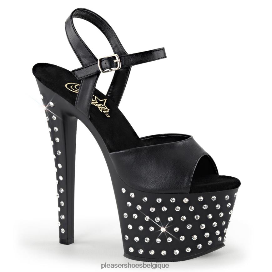 Pleaser Shoes poussière d'étoiles-709 62444526 simili cuir noir/noir