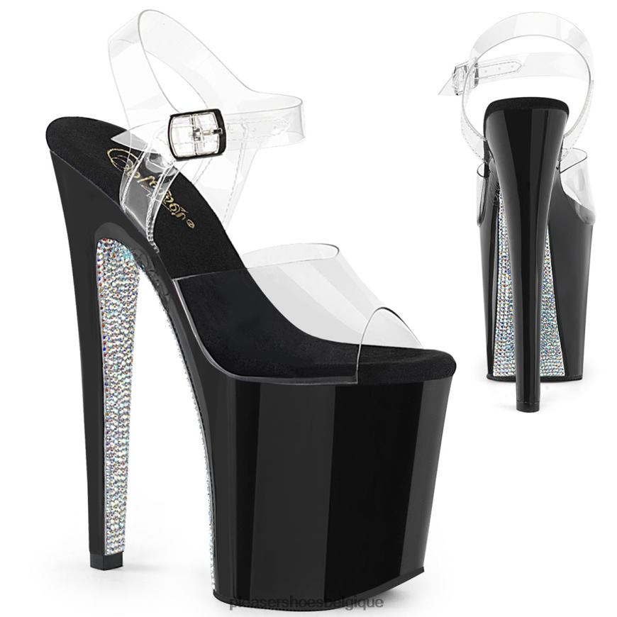 Pleaser Shoes xtreme-808crs 62444508 clair/argent