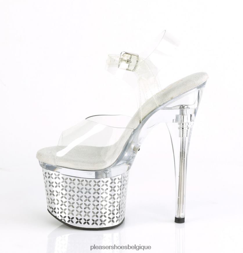 Pleaser Shoes discolite-708flp 62444210 clair/argenté chromé