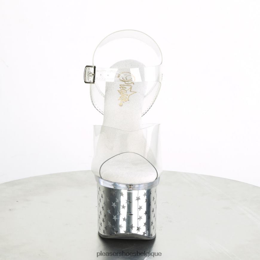 Pleaser Shoes disolite-708star 62444208 clair/argenté chromé
